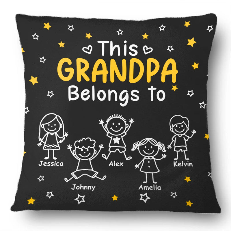 Gift For Grandparents,Gift For Grandpa,Gift For Grandma,Gift For Mother,Gift For Father,Happy,Christmas - This Grandpa Grandma Belongs To Kids Pet - Personalized Pillow