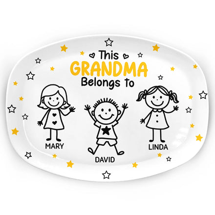 This Grandpa Grandma Belongs To Kids Pet - Personalized Plate