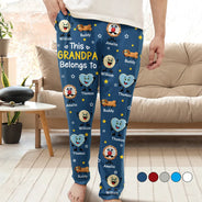 Easter,Gift For Mother,Gift For Grandma,Happy,Gift For Grandpa,Gift For Father - This Grandpa Grandma Belongs To Kids Pet Biscuits - Personalized Pajama Pants