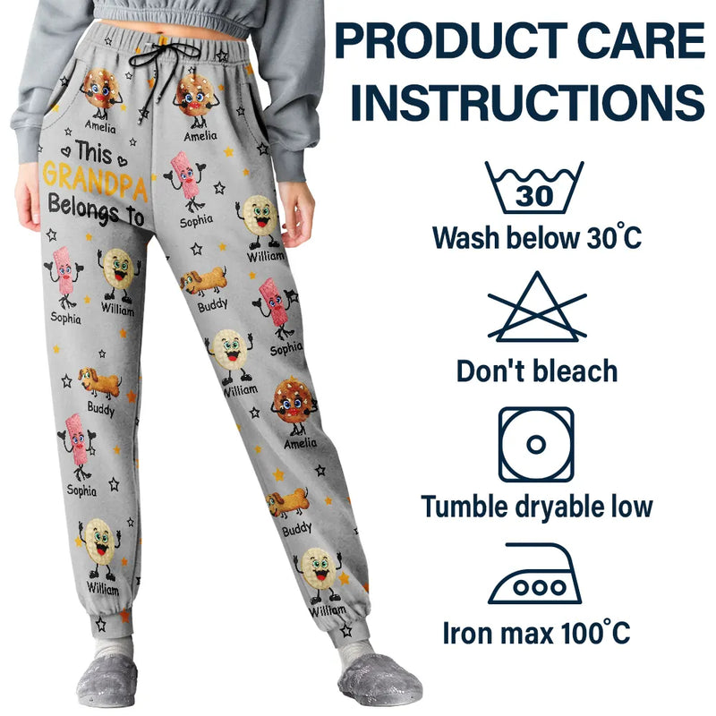 Easter,Gift For Mother,Gift For Grandma,Happy,Gift For Grandpa,Gift For Father - This Grandpa Grandma Belongs To Kids Pet Biscuits - Personalized Pajama Pants