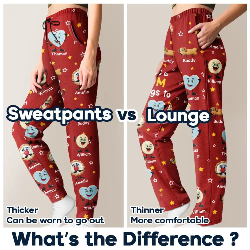 Easter,Gift For Mother,Gift For Grandma,Happy,Gift For Grandpa,Gift For Father - This Grandpa Grandma Belongs To Kids Pet Biscuits - Personalized Pajama Pants