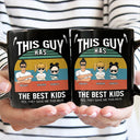 Gift For Father, Dad - Daughters (Adult), Dad - Daughters (Young), Dad - Sons, Dad - Children, Funny - This Guy Has The Best Daughter Son - Personalized Black Mug