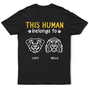 Pet Lovers, Pet Mom, Pet Dad, Dog Lovers, Dog Mom, Dog Dad, Happy - This Human Belongs To Cute Dogs - Personalized T Shirt