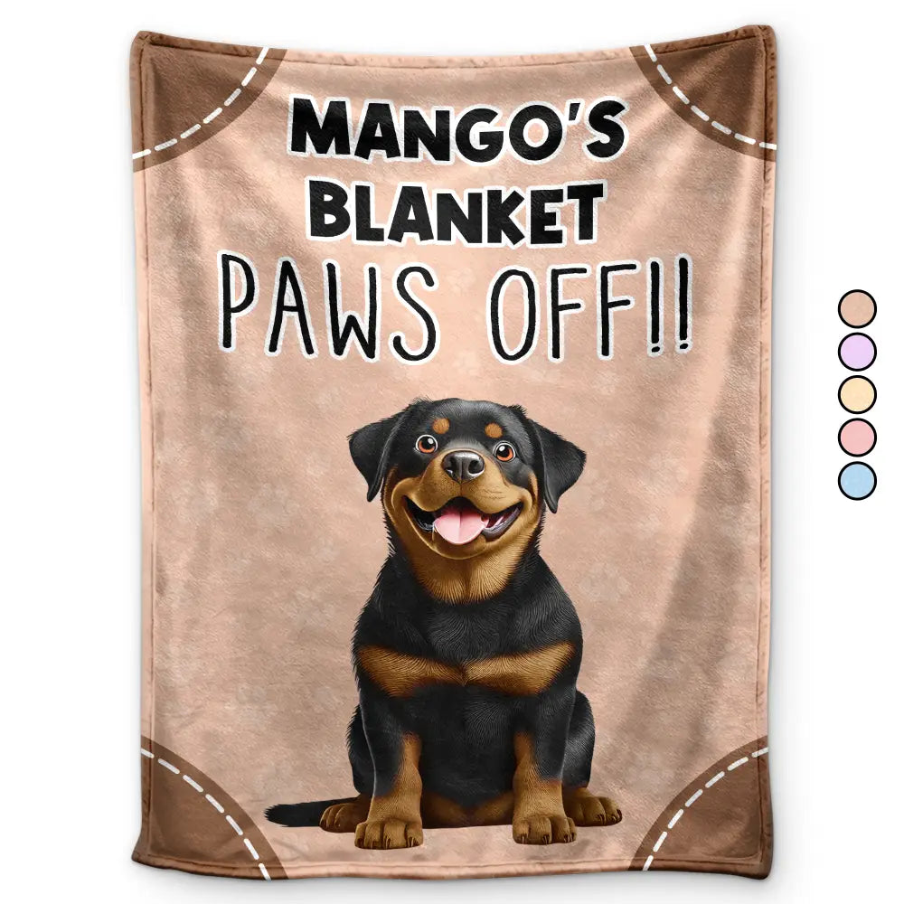 This Is Mine Paws Off Dog Cat Lovers - Personalized Fleece Blanket, Sherpa Blanket