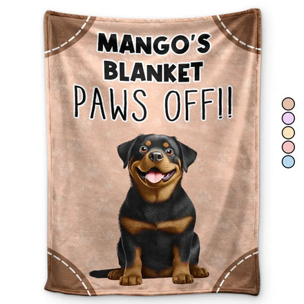 This Is Mine Paws Off Dog Cat Lovers - Personalized Fleece Blanket, Sherpa Blanket
