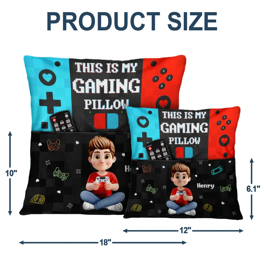 Gaming, Gift For Kids, Happy - This Is My Gaming Pillow - Personalized Pocket Pillow