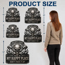 This Is My Happy Place Garage - Personalized Custom Shaped Metal Sign