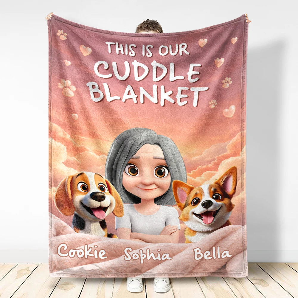 Dog Mom,Cat Mom,Pet Mom,Happy,Top Market - This Is Our Cuddle Blanket 3D Effect - Personalized Fleece Blanket, Sherpa Blanket
