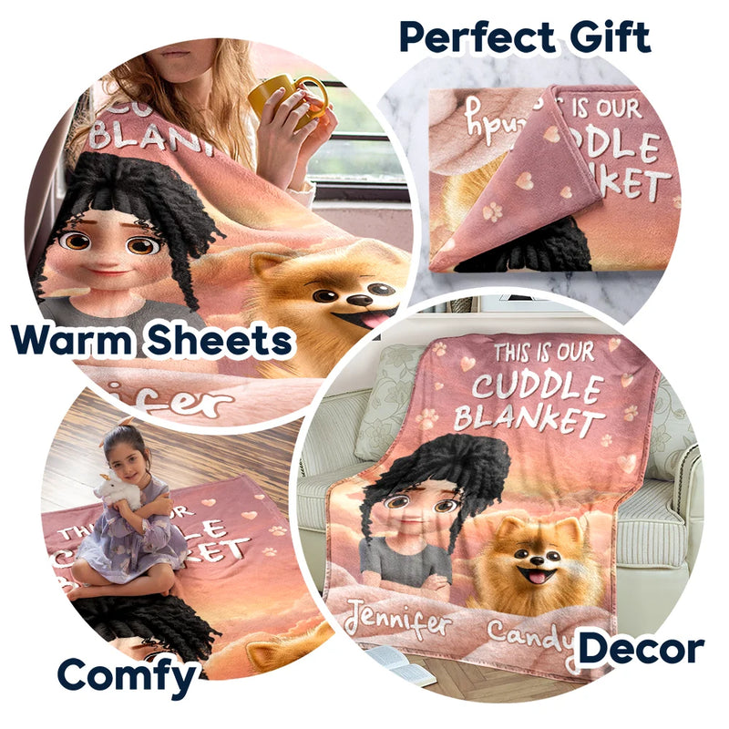 Dog Mom,Cat Mom,Pet Mom,Happy,Top Market - This Is Our Cuddle Blanket 3D Effect - Personalized Fleece Blanket, Sherpa Blanket