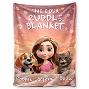 Dog Mom,Cat Mom,Pet Mom,Happy,Top Market - This Is Our Cuddle Blanket 3D Effect - Personalized Fleece Blanket, Sherpa Blanket