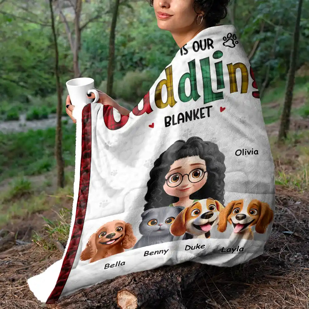 Dog Mom,Cat Mom,Pet Mom,Happy,Top Market,Pet Lovers - This Is Our Cuddling Blanket 3D Effect Dog Cat Lovers - Personalized Fleece Blanket, Sherpa Blanket
