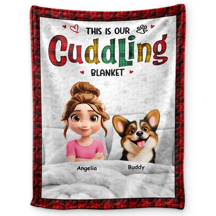 This Is Our Cuddling Blanket 3D Effect Dog Cat Lovers - Personalized Fleece Blanket, Sherpa Blanket
