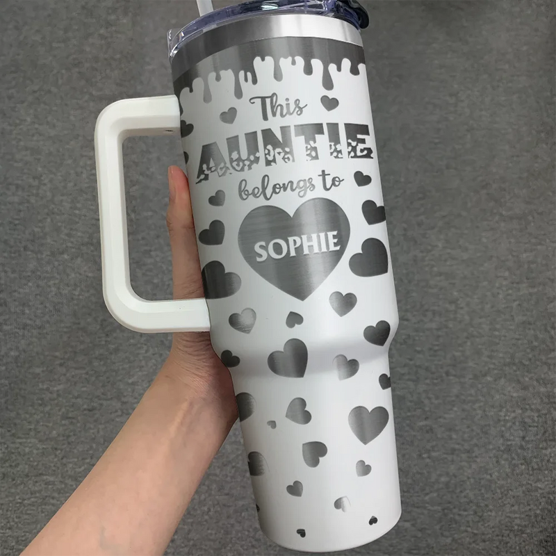 Gift For Grandma,Gift For Mother,Happy - This Mom Grandma Belongs To Heart Icon - Personalized Engraved 40oz Tumbler
