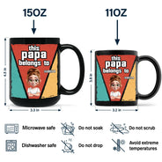 Gift For Father,Gift For Grandpa,Love - This Papa Grandpa Dad Belong To - Personalized Black Mug