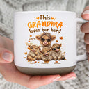 Gift For Grandchildren,Gift For Grandkids,Gift For Grandma,Cozy,Grandma - Grandkids,Icon - This Grandma Loves Her Herd - Personalized Pottery Mug