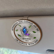 Memorial, Family, Sad, Parents - Those We Love Don't Go Away - Personalized Custom Shaped Car Visor Clip