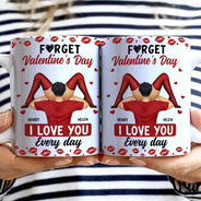 Gift For Couples,Old Couples,Gift For Husband,Gift For Wife,Gift For Boyfriend,Gift For Girlfriend,Love - Timber Couple I Love You Every Day - Personalized White Edge-to-Edge Mug