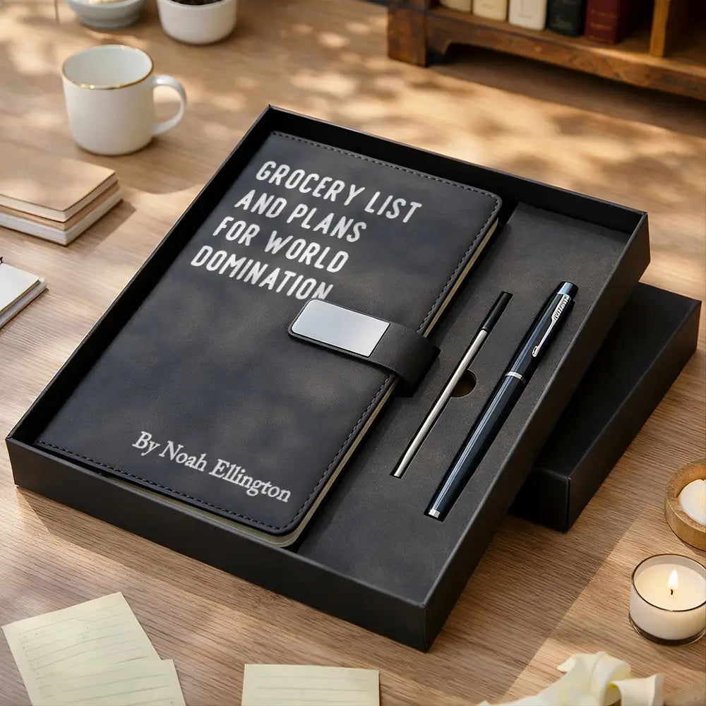 Gift For Yourself, Gift For Women, Gift For Men, Funny - Times I Was Right - Personalized Leather Notebook Set