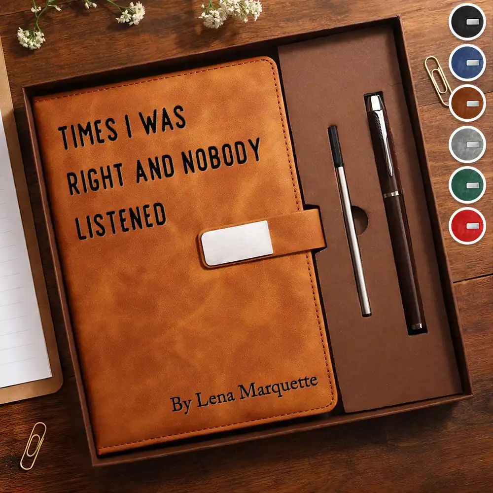 Times I Was Right - Personalized Leather Notebook Set