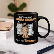 Cat Lovers, Pet Lovers, Playful, Vector - Tired Cat Your Tiny Overlord - Personalized Mug