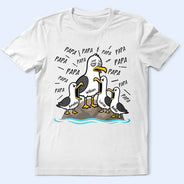 Gift For Husband,Gift For Father,Gift For Grandparents,Teacher,Non-Eng,Icon,Humorous - Tired Seagull And Kids Screaming - Personalized T Shirt