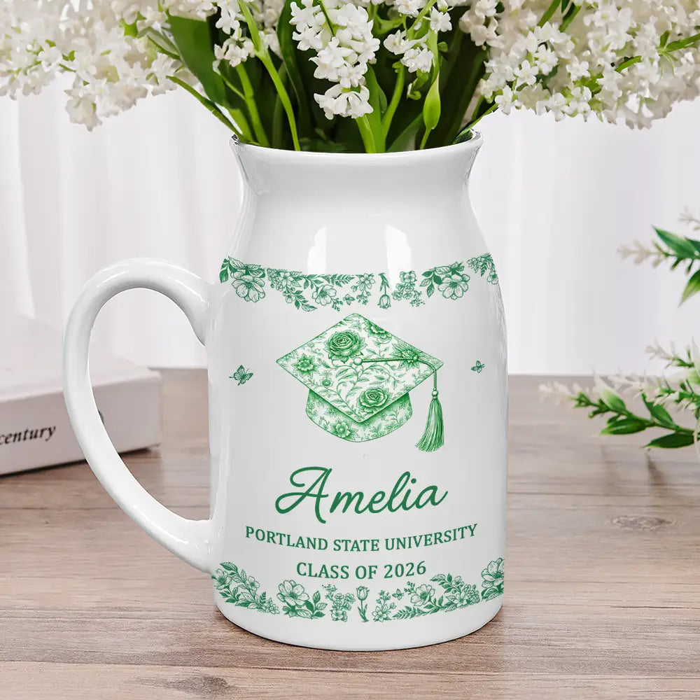 Graduation,Happy - Congrats Graduation - Personalized Ceramic Flower Vase