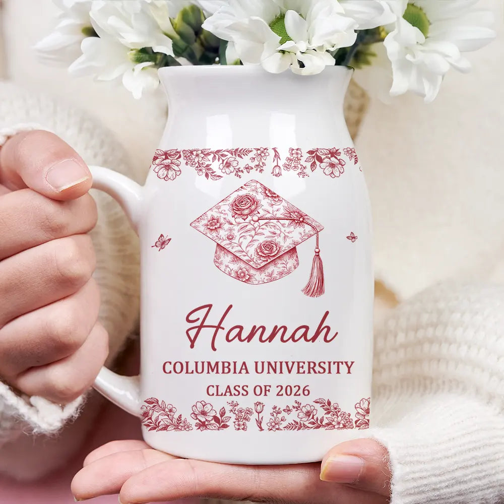 Graduation,Happy - Congrats Graduation - Personalized Ceramic Flower Vase