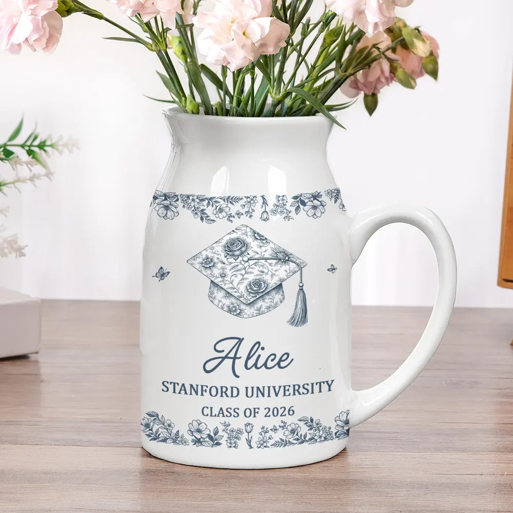 Graduation,Happy - Congrats Graduation - Personalized Ceramic Flower Vase