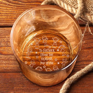 Gift For Father, Gift For Grandpa, Happy - To Dad From The Reasons You Drink Stick Figures - Personalized Engraved Whiskey Glass