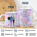 Dad, Daughters,Gift For Daughter,Funny - To My Badass Daughter - Personalized White Edge-to-Edge Mug