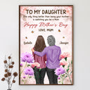 Gift For Daughter, Mom - Daughters (Adult), Love - To My Daughter Happy Mother's Day 3D Birth Flower - Personalized Poster