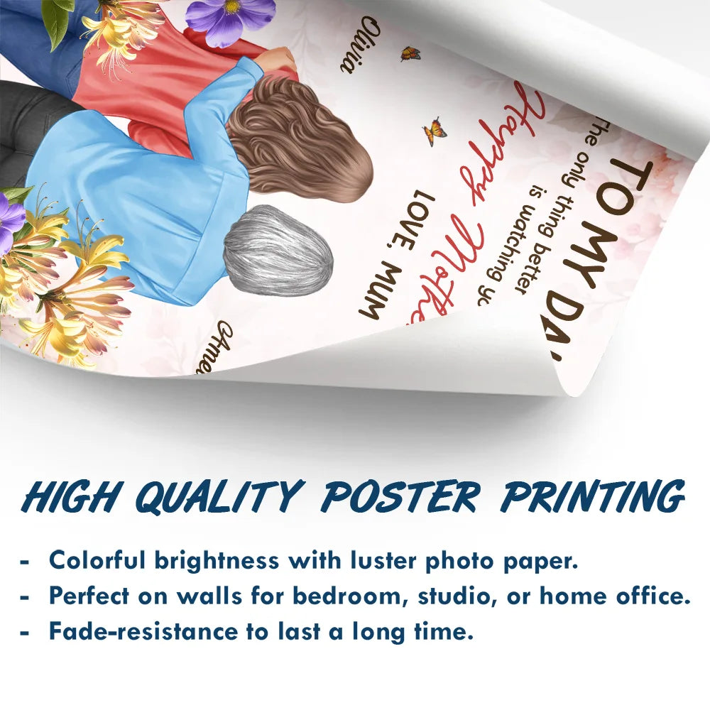 Gift For Daughter, Mom - Daughters (Adult), Love - To My Daughter Happy Mother's Day 3D Birth Flower - Personalized Poster