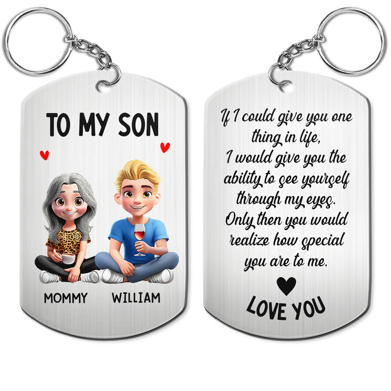 Mom,Daughters (Adult),Gift For Daughter,Happy - To My Daughter Mom & Daughter Keepsake - Personalized Aluminum Keychain