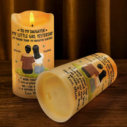 Gift For Mother,Gift For Daughter,Mom - Daughters (Adult),Happy - To My Daughter My Little Girl - Personalized Flameless LED Candle