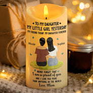 Gift For Mother,Gift For Daughter,Mom - Daughters (Adult),Happy - To My Daughter My Little Girl - Personalized Flameless LED Candle