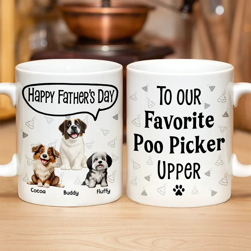 To My Favorite Poo Picker Upper Dog Dad Fun 3D Effect Dogs - Personalized Mug