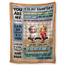 Gift For Mother, Mom - Daughters (Adult), Gift For Daughter, Family, Happy - To My Mom To My Daughter 3D Effect - Personalized Fleece Blanket, Sherpa Blanket