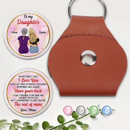 To My Son Daughter Never Forget That I Love You - Personalized Leather Pocket Hug