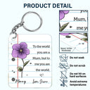 Gift For Mother,Gift For Grandma,Love - To The World You Are A Mum - Personalized Acrylic Keychain
