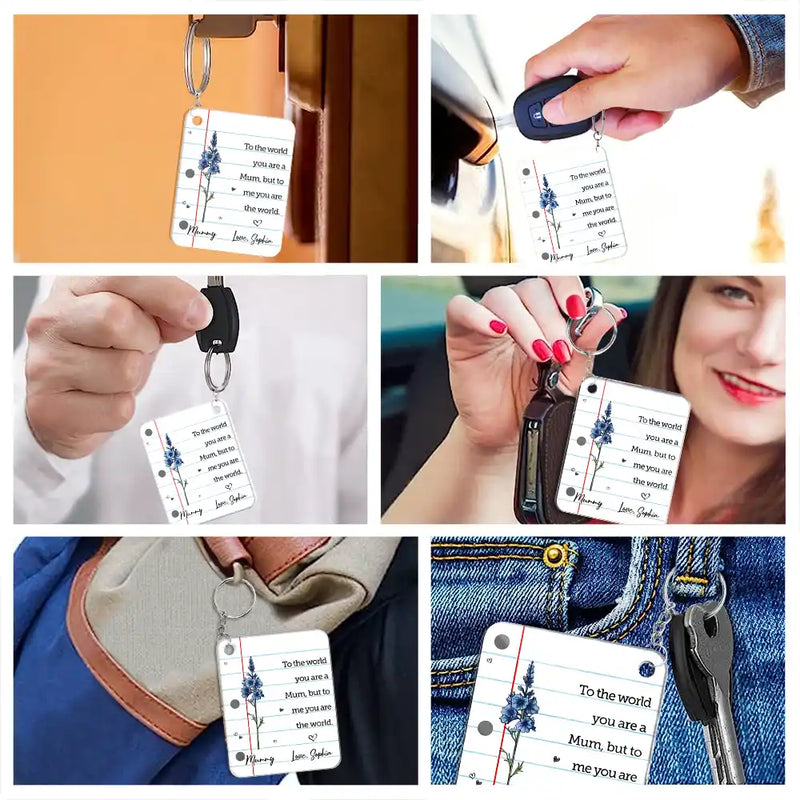 Gift For Mother,Gift For Grandma,Love - To The World You Are A Mum - Personalized Acrylic Keychain