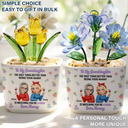 To My Daughter Granddaughter - Personalized Glass Flower Plant Pot