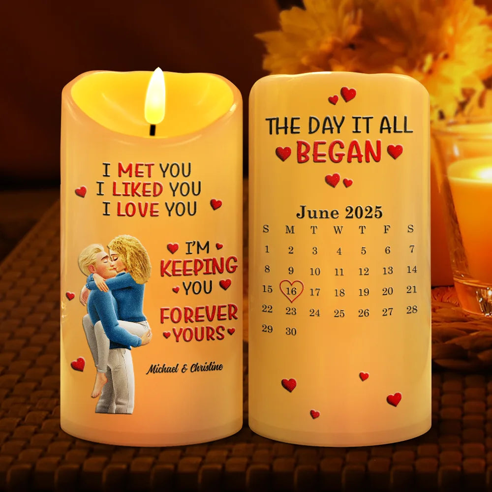 Gift For Couples,Gift For Husband,Gift For Wife,Gift For Boyfriend,Gift For Girlfriend,LGBT,Love - Together And Forever Yours - Personalized Flameless LED Candle