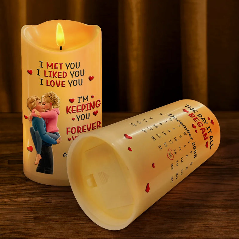 Gift For Couples,Gift For Husband,Gift For Wife,Gift For Boyfriend,Gift For Girlfriend,LGBT,Love - Together And Forever Yours - Personalized Flameless LED Candle
