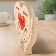 Family,Parents,Happy,Non-Eng,Grateful - Together We Make A Family - Personalized Custom Shaped Wooden Puzzle