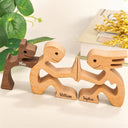 Pet Couple,First Christmas,Sentimental,Pet Lovers,Gift For Couples,Custom Text - Together We Make A Family Dog Lover Wooden Pet Carvings Desk Figurine Sympathy Remembrance - Personalized Wood Sculpture Table Ornament