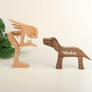 Pet Couple,First Christmas,Sentimental,Pet Lovers,Gift For Couples,Custom Text - Together We Make A Family Dog Lover Wooden Pet Carvings Desk Figurine Sympathy Remembrance - Personalized Wood Sculpture Table Ornament