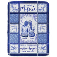 Gift For Yourself,Gift For Women,Gift For Aunt,Gift For Mother,Gift For Daughter,Gift For Sisters,Gift For Bestie,Love - Toile De Jouy A Hug From Me - Personalized Fleece Blanket, Sherpa Blanket