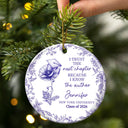 Gift For Children,Christmas,Proud,Graduation,Gift For Daughter,Icon - Toile Birth Month Flower Congrats Grad - Personalized Circle Ceramic Ornament