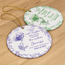 Gift For Children,Christmas,Proud,Graduation,Gift For Daughter,Icon - Toile Birth Month Flower Congrats Grad - Personalized Circle Ceramic Ornament