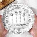 Gift For Yourself,Gift For Women,Gift For Bestie,Old Best friends,Love - Toile De Jouy Birth Flower Grow An Old Friend - Personalized Ceramic Plate